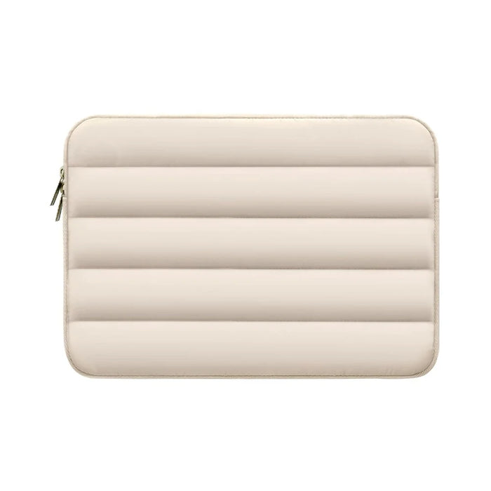 CL283 For 13-14 Inch Laptop Down Jacket Design Notebook Sleeve Portable Zipper Bag - Apricot - 1