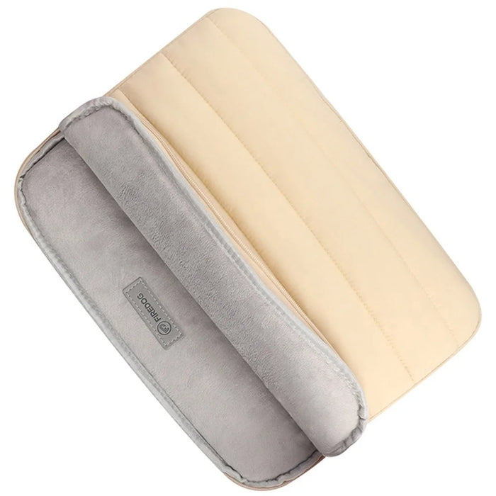 CL283 For 13-14 Inch Laptop Down Jacket Design Notebook Sleeve Portable Zipper Bag - Apricot - 7