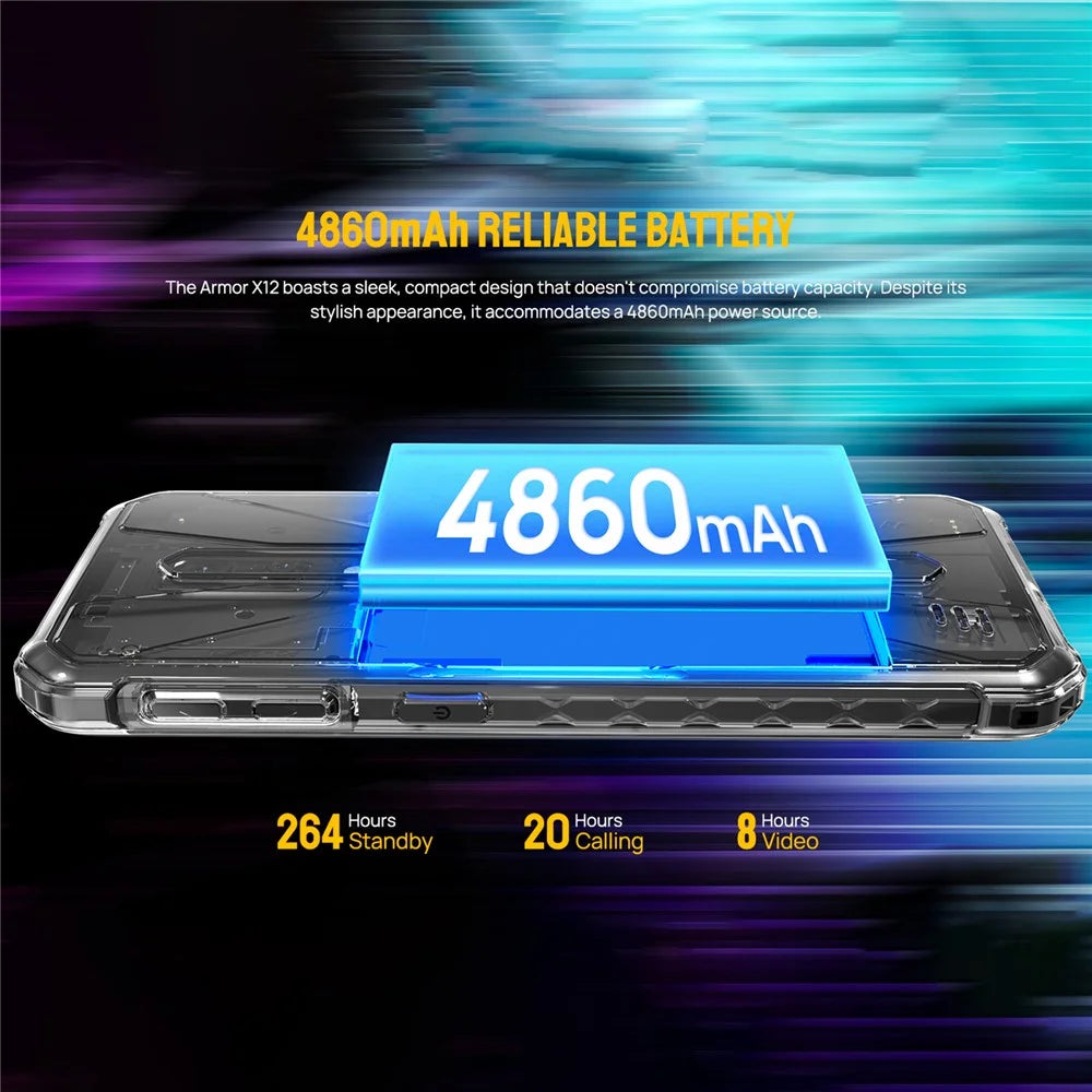 ULEFONE Armor X12 5.45-inch Helio A22 3GB+32GB Smartphone 4680mAh 13MP 4G Rugged Phone - Black / EU Plug - 5