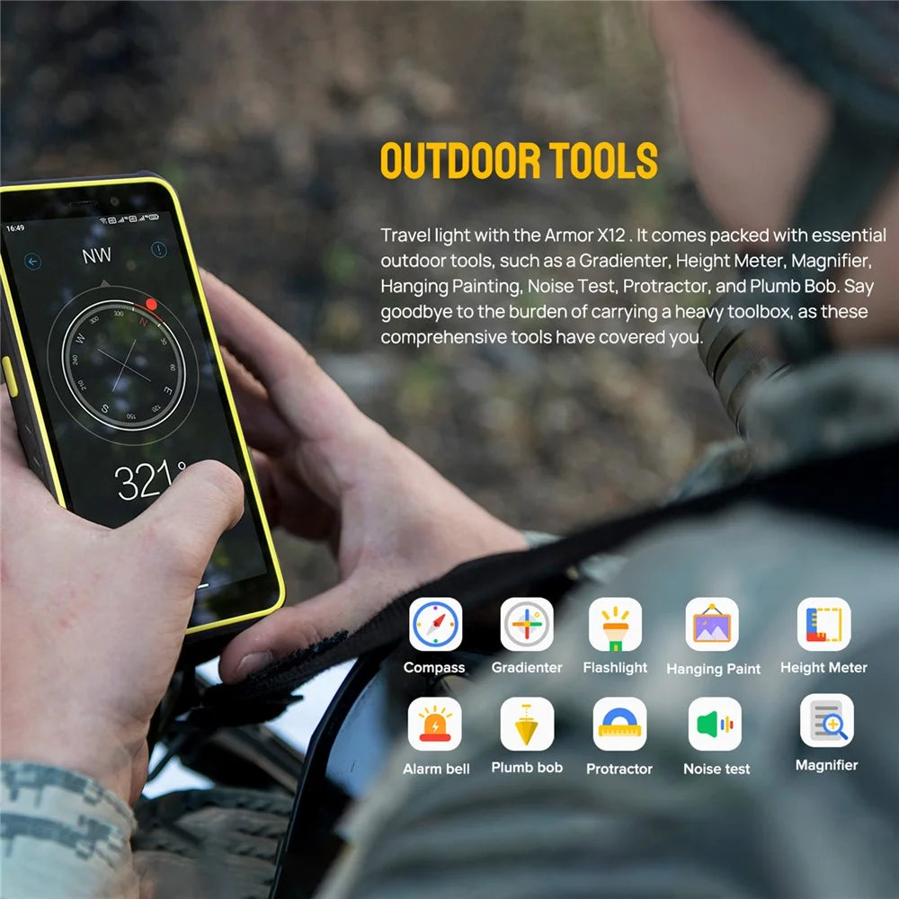 ULEFONE Armor X12 5.45-inch Helio A22 3GB+32GB Smartphone 4680mAh 13MP 4G Rugged Phone - Black / EU Plug - 7