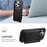 DENIOR Magnetic Card Case PU Leather Phone Card Holder Kickstand - Black - 5