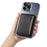 DENIOR Magnetic Card Case PU Leather Phone Card Holder Kickstand - Black - 7
