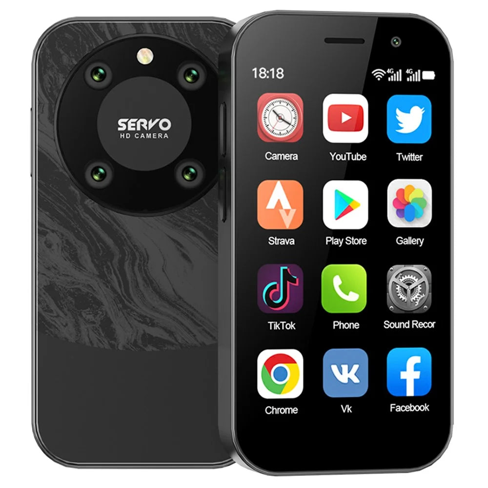 SERVO KING9000 Dual SIM Dual Standby Ultra Mini Phone 2+16GB 3-inch 4G Smart Phone - Black - 1