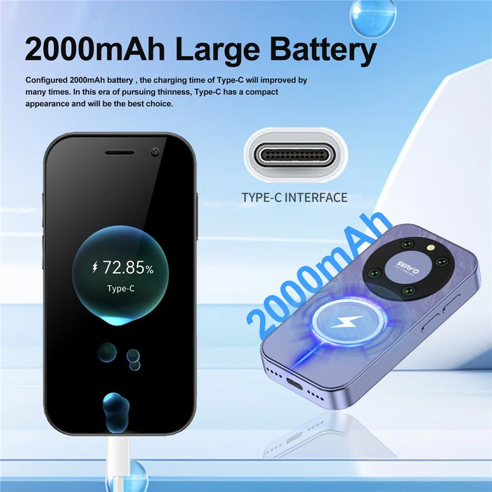 SERVO KING9000 Dual SIM Dual Standby Ultra Mini Phone 2+16GB 3-inch 4G Smart Phone - Black - 3