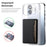 Calf Texture PU Leather Card Holder Phone Card Case Adhesive Cellphone Kickstand - Black - 6