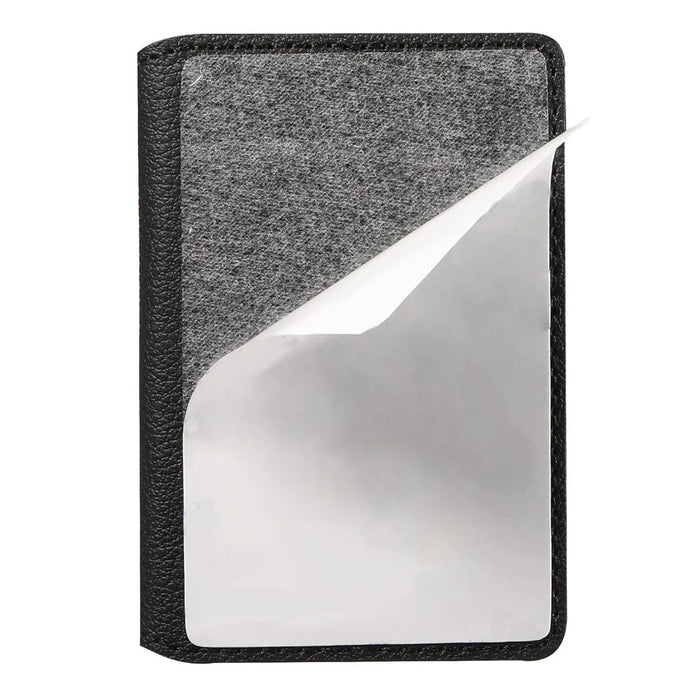 Calf Texture PU Leather Card Holder Phone Card Case Adhesive Cellphone Kickstand - Black - 7