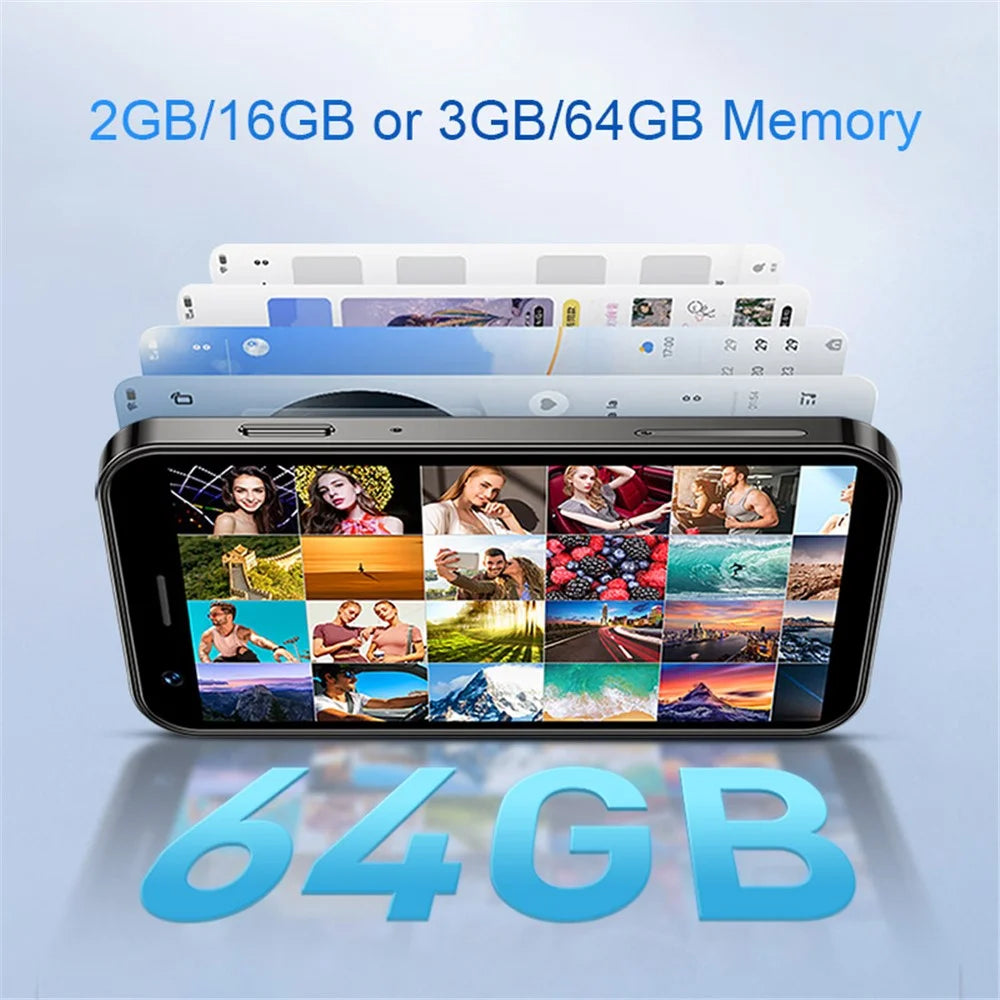 SOYES XS16 Android 10 5MP Dual SIM Mini Cellphone 3 Inch 4G Smartphone, 3+64GB - Blue - 4
