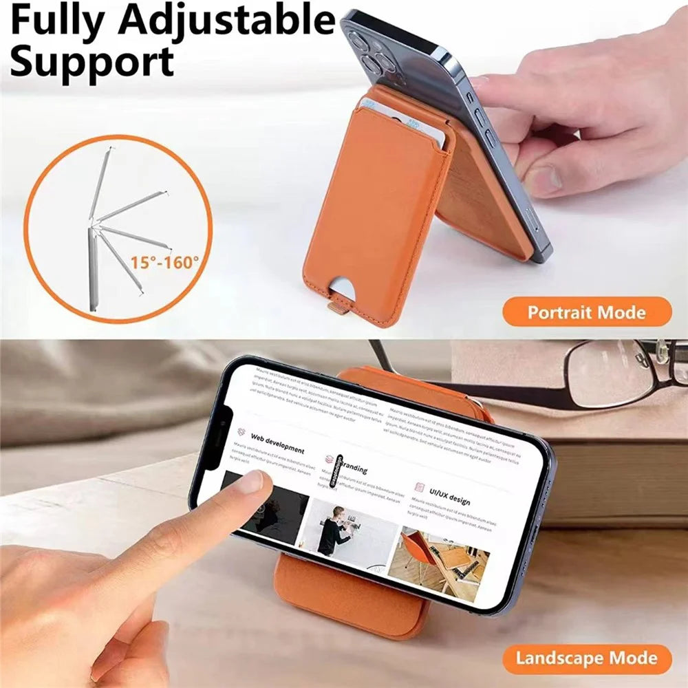 ILEX PACK Card Bag for Mobile Phone with Adjustable Kickstand - Orange - 5