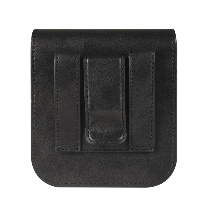 Universal PU Leather Waist Bag with Back Clip and Belt Loop for Folding Phones - Black - 4