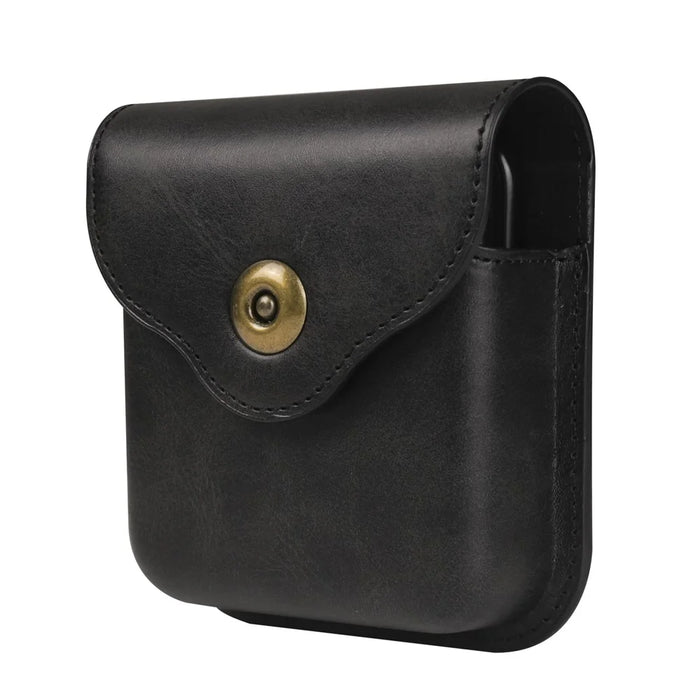 Universal PU Leather Waist Bag with Back Clip and Belt Loop for Folding Phones - Black - 5
