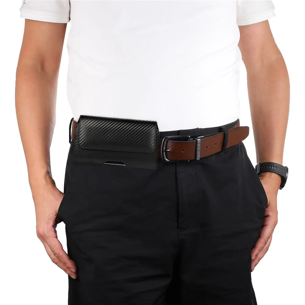 Universal Horizontal Leather Case Fits 7.0 inch Phone Belt Pouch Holster with Magnetic Closure - 3