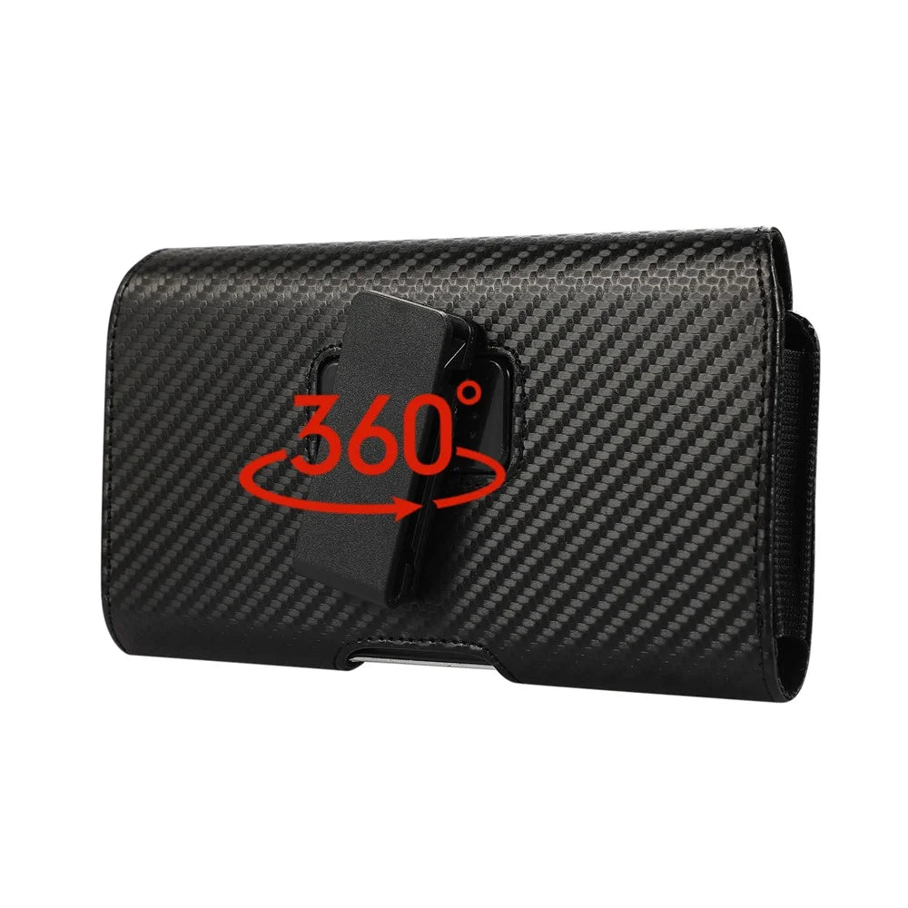 Universal Horizontal Leather Case Fits 7.0 inch Phone Belt Pouch Holster with Magnetic Closure - 6