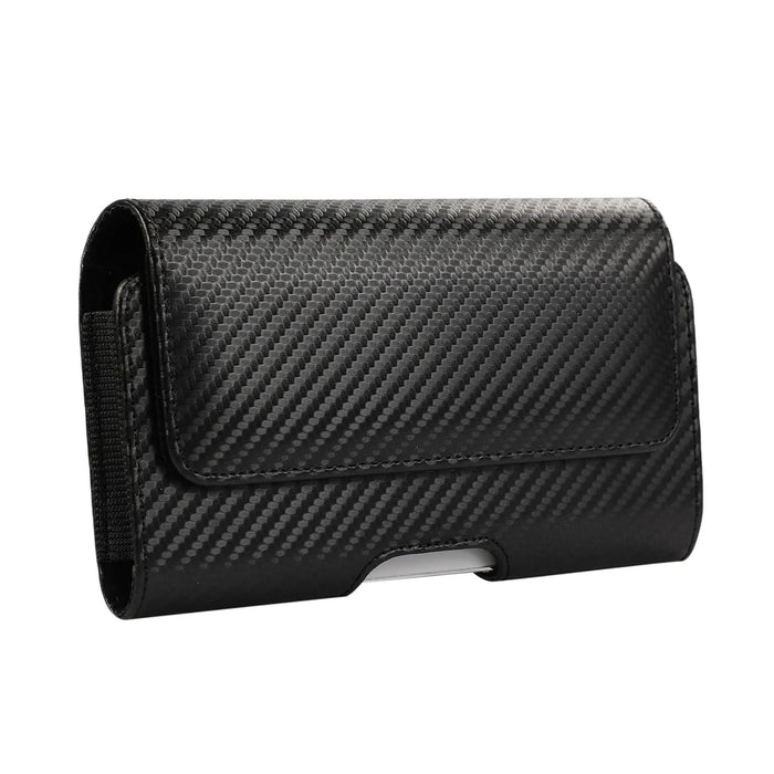 Leather Holster Fits 6.7 inch Phone Horizontal Cell Phone Holder with Rotating Belt Clip - 1