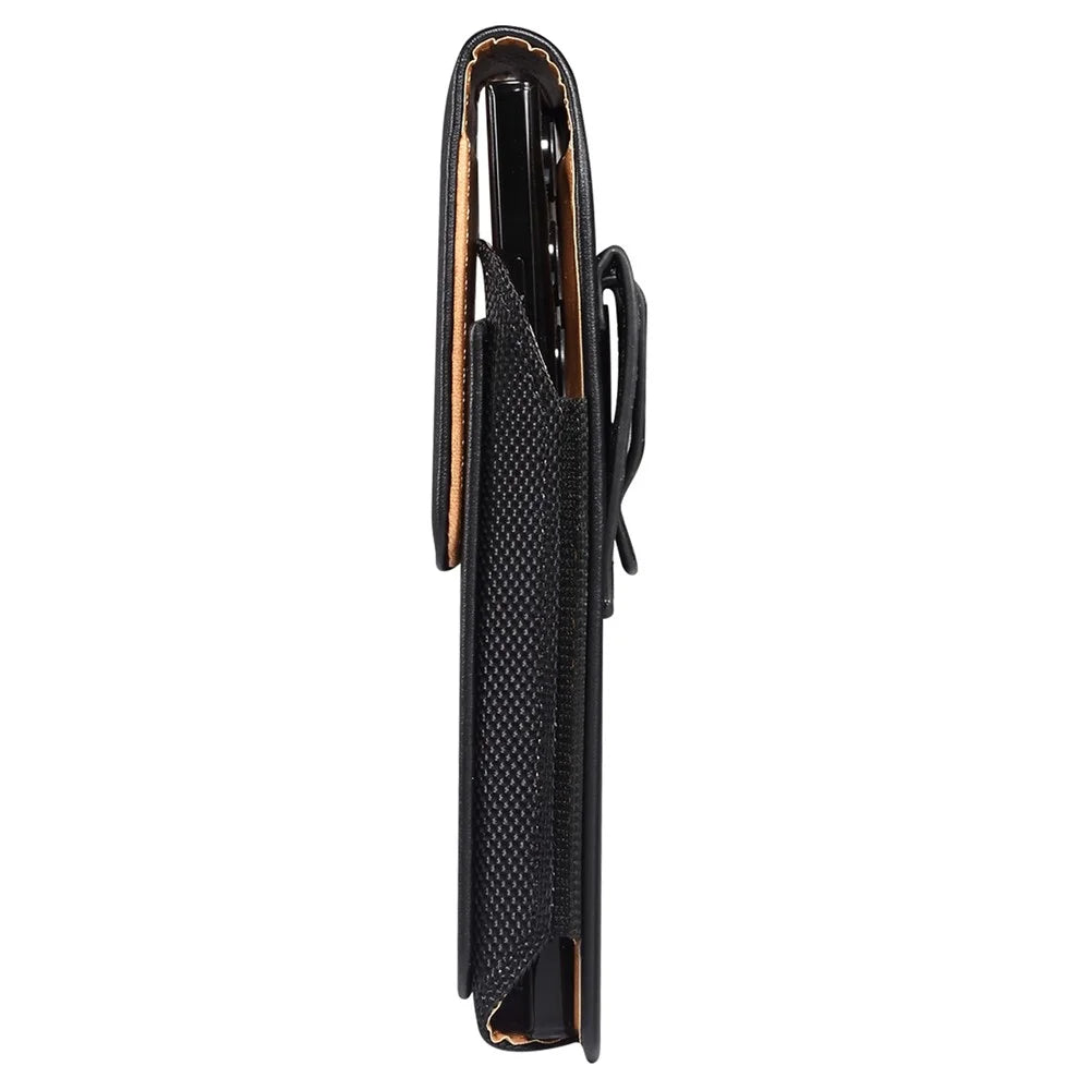 7.2 inch Phone Holster PU Leather Card Slot Waist Belt Phone Bag (Vertical Type) - Black - 3