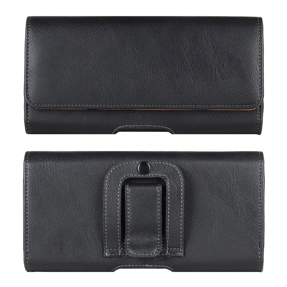 17.2 X 7.6 X 2cm Universal Leather Phone Pouch with Belt Clip, Magnetic Closure Waist Phone Bag - 1