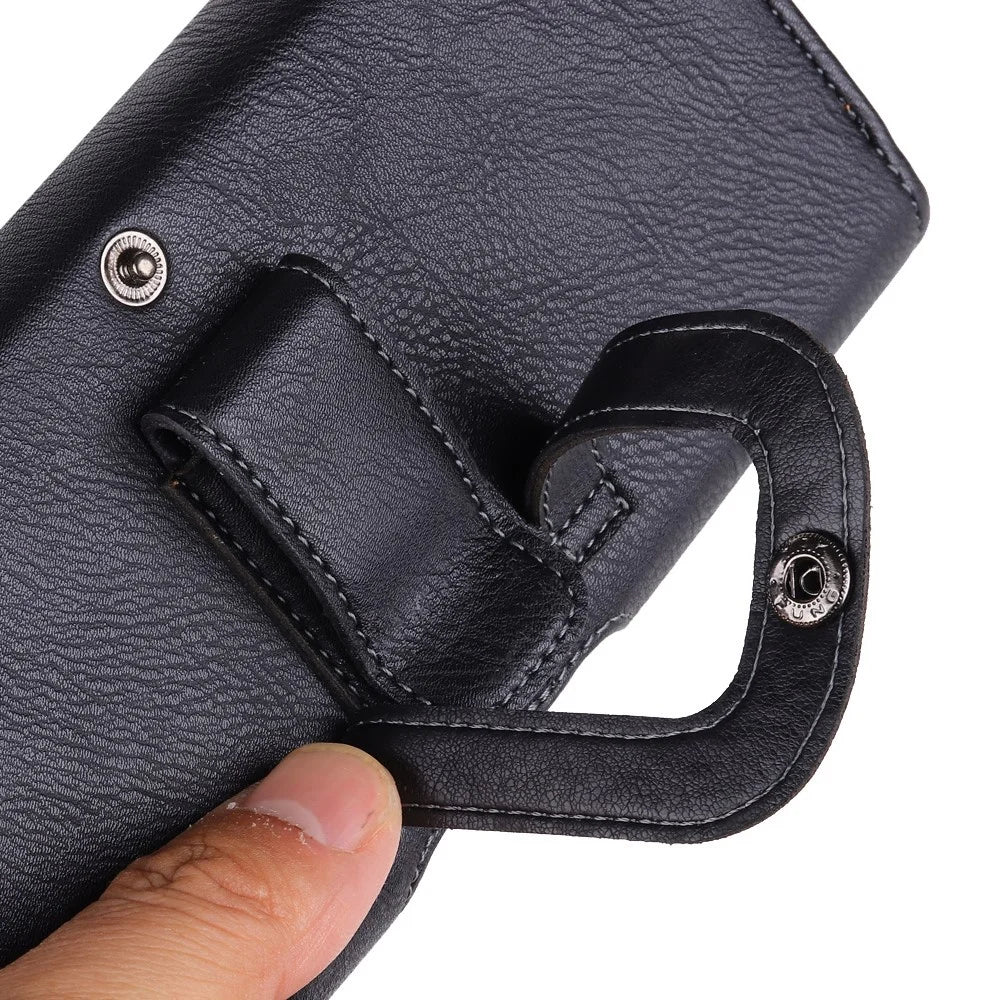 17.2 X 7.6 X 2cm Universal Leather Phone Pouch with Belt Clip, Magnetic Closure Waist Phone Bag - 7