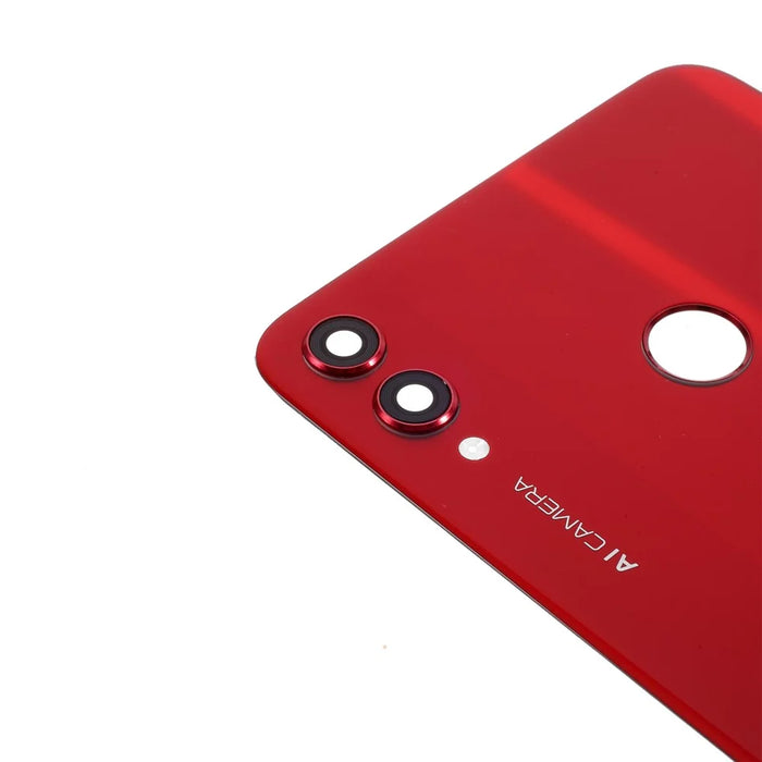 OEM Battery Cover with Adhesive Sticker + Camera Lens Ring Cover for Huawei Honor 8X - Red - 3