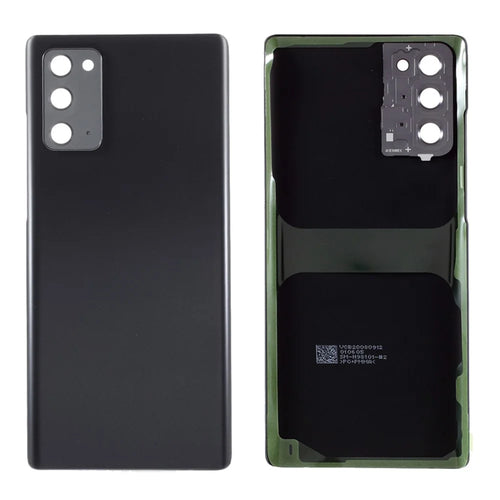 For Samsung Galaxy Note20 N980 N981 OEM Plastic Battery Housing with Adhesive Sticker + Camera Lens Ring Cover - Grey - 1