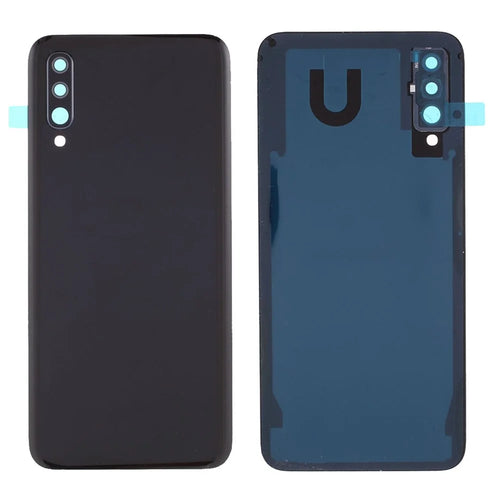 Back Battery Housing with Camera Ring Lens Cover Part (without Logo) for Samsung Galaxy A50 - Black - 1