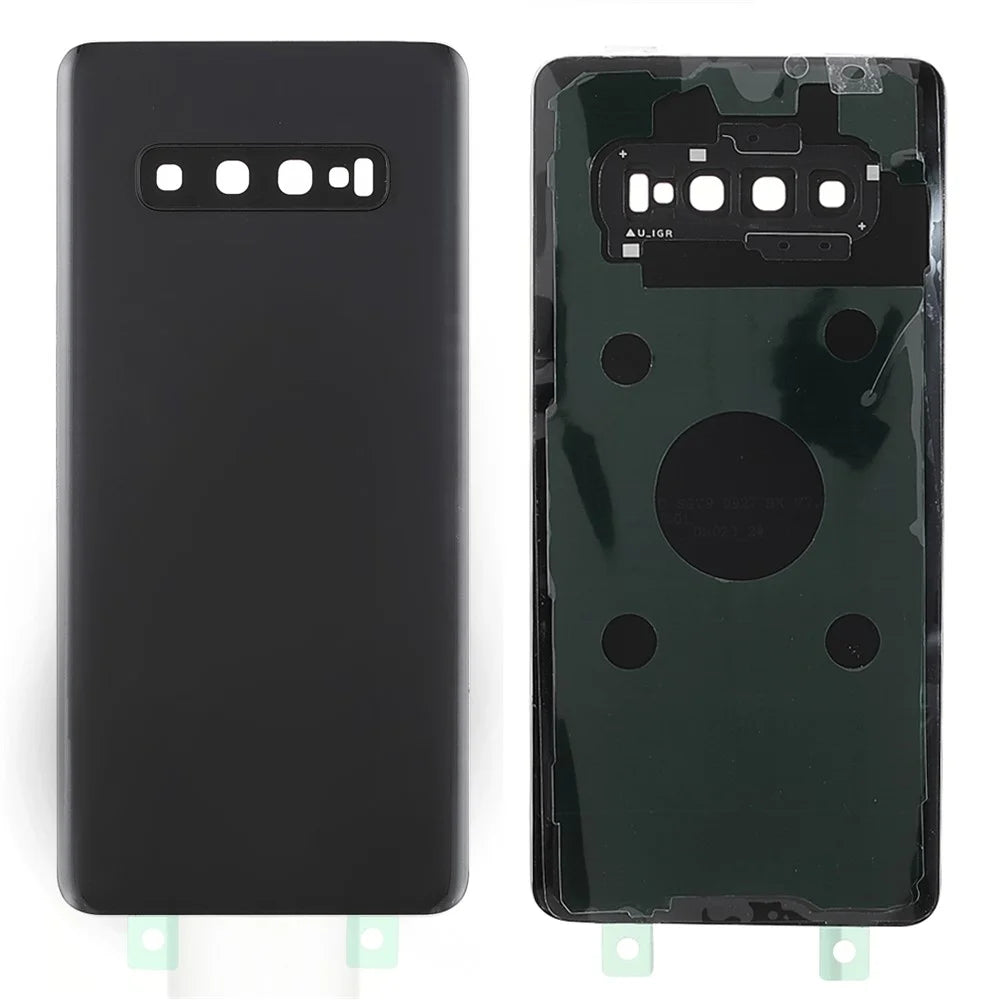 Back Battery Housing Cover with Camera Ring Lens Cover Replacement (without Logo) for Samsung Samsung Galaxy S10 Plus - Black - 1