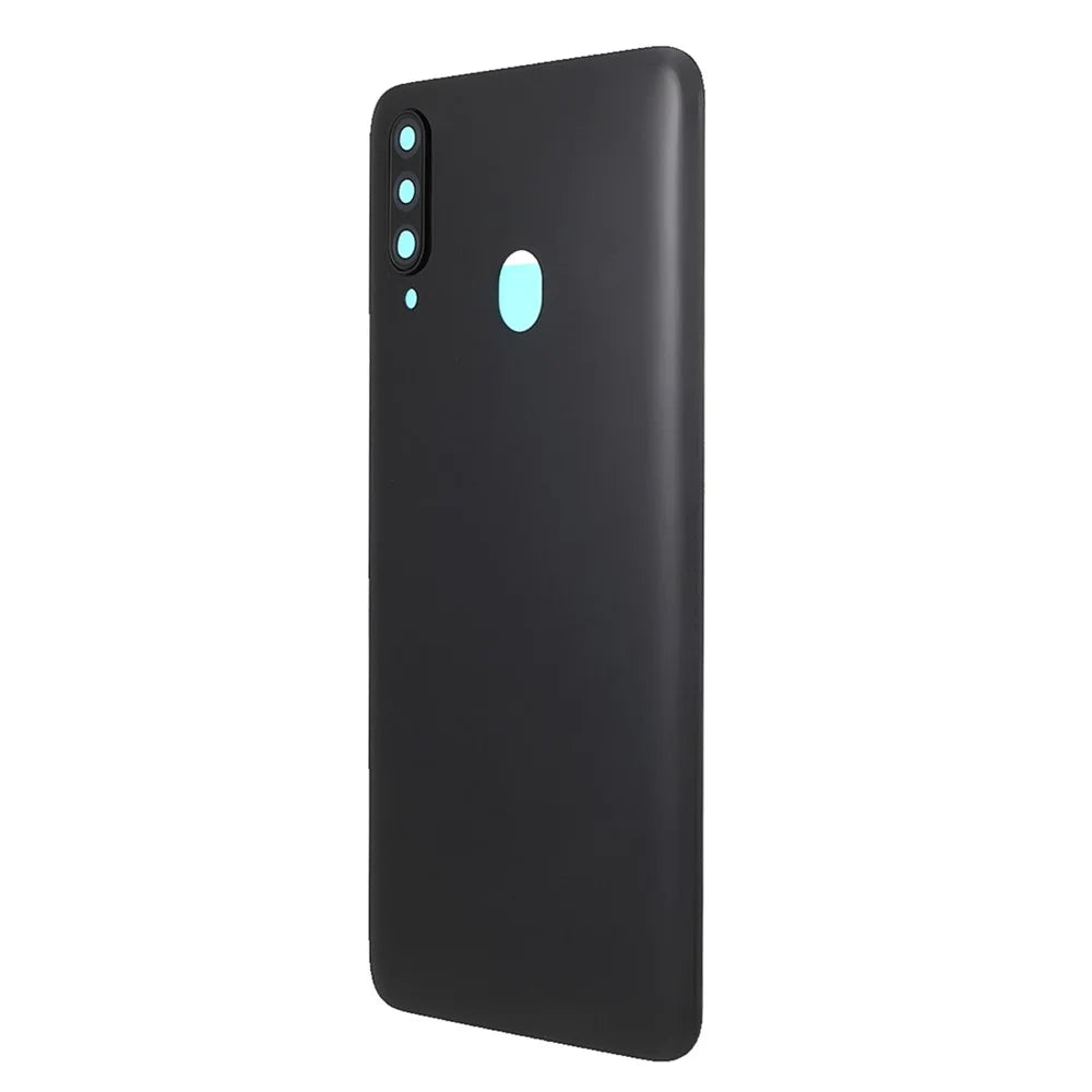 Back Battery Housing Cover with Camera Ring Lens Cover Replacement (without Logo) for Samsung Galaxy A20s - Black - 2