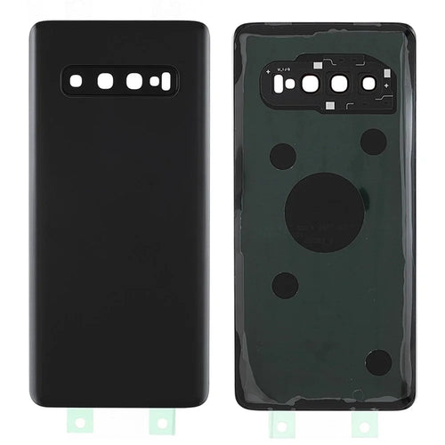 Back Battery Housing Cover with Camera Ring Lens Cover Replacement (without Logo) for Samsung Samsung Galaxy S10 - Black - 1