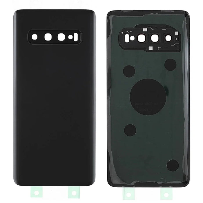 Back Battery Housing Cover with Camera Ring Lens Cover Replacement (without Logo) for Samsung Samsung Galaxy S10 - Black - 1