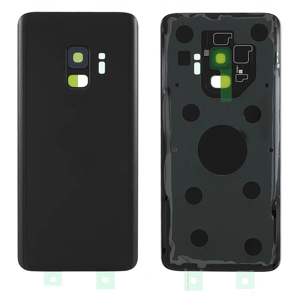 Back Battery Housing Cover with Camera Ring Lens Cover Replacement (without Logo) for Samsung Samsung Galaxy S9 - Black - 1