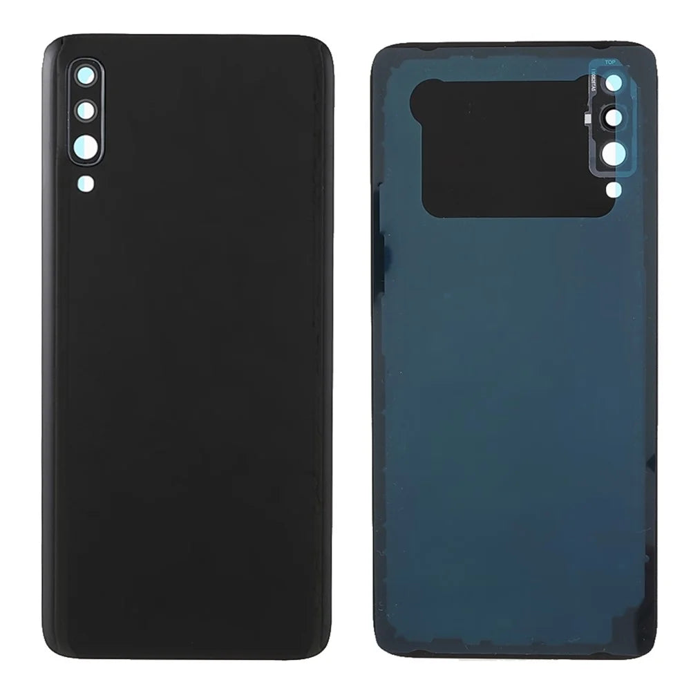 Battery Back Cover Rear Housing with Camera Ring Cover Parts Replacement (without Logo) for Samsung Galaxy A70 - Black - 1