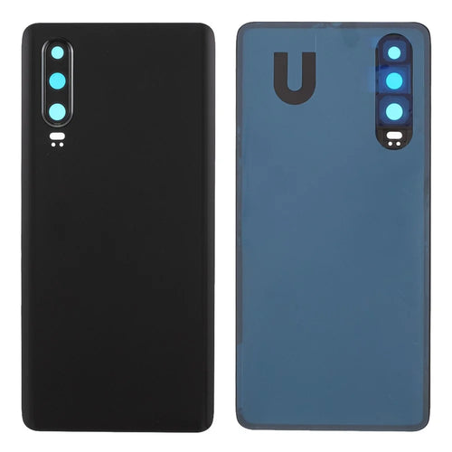 Battery Back Cover Rear Housing with Camera Lens Cover Part (without Logo) for 	Huawei P30 - Black - 1