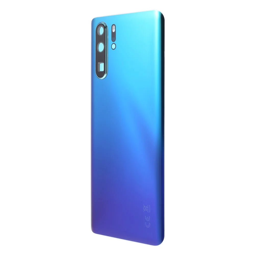 For Huawei P30 Pro Back Battery Housing Cover with Camera Ring Lens Cover Spare Part (without Logo) - Aurora Blue - 2