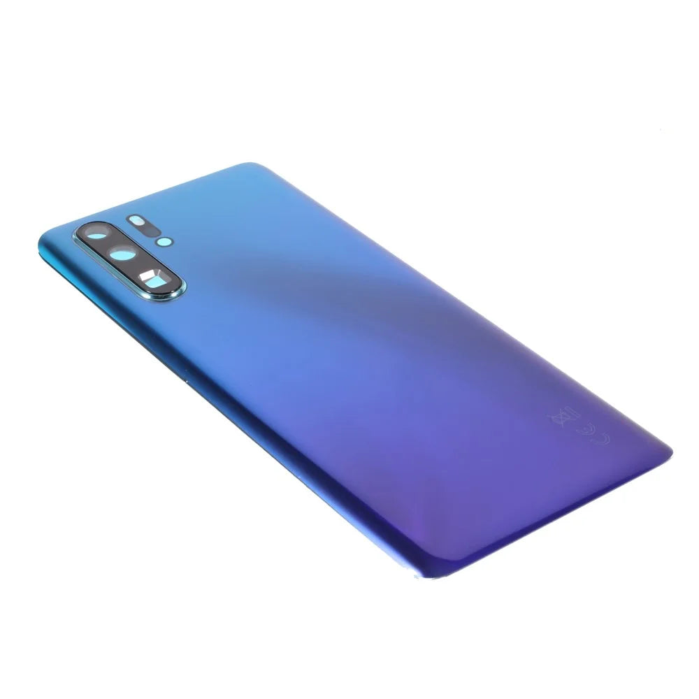 For Huawei P30 Pro Back Battery Housing Cover with Camera Ring Lens Cover Spare Part (without Logo) - Aurora Blue - 4