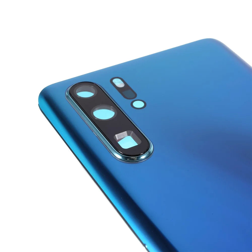 For Huawei P30 Pro Back Battery Housing Cover with Camera Ring Lens Cover Spare Part (without Logo) - Aurora Blue - 5