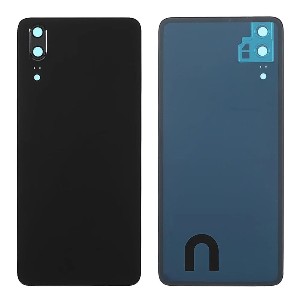 Battery Back Rear Cover Housing Door Replacement with Camera Ring Cover (without Logo) for Huawei P20 - Black - 1