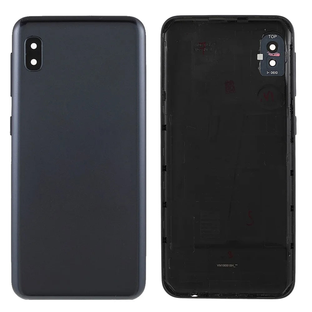 OEM Battery Housing Door Cover with Rear Camera Lens Ring Cover for Samsung Galaxy A10e A102 - Black - 1