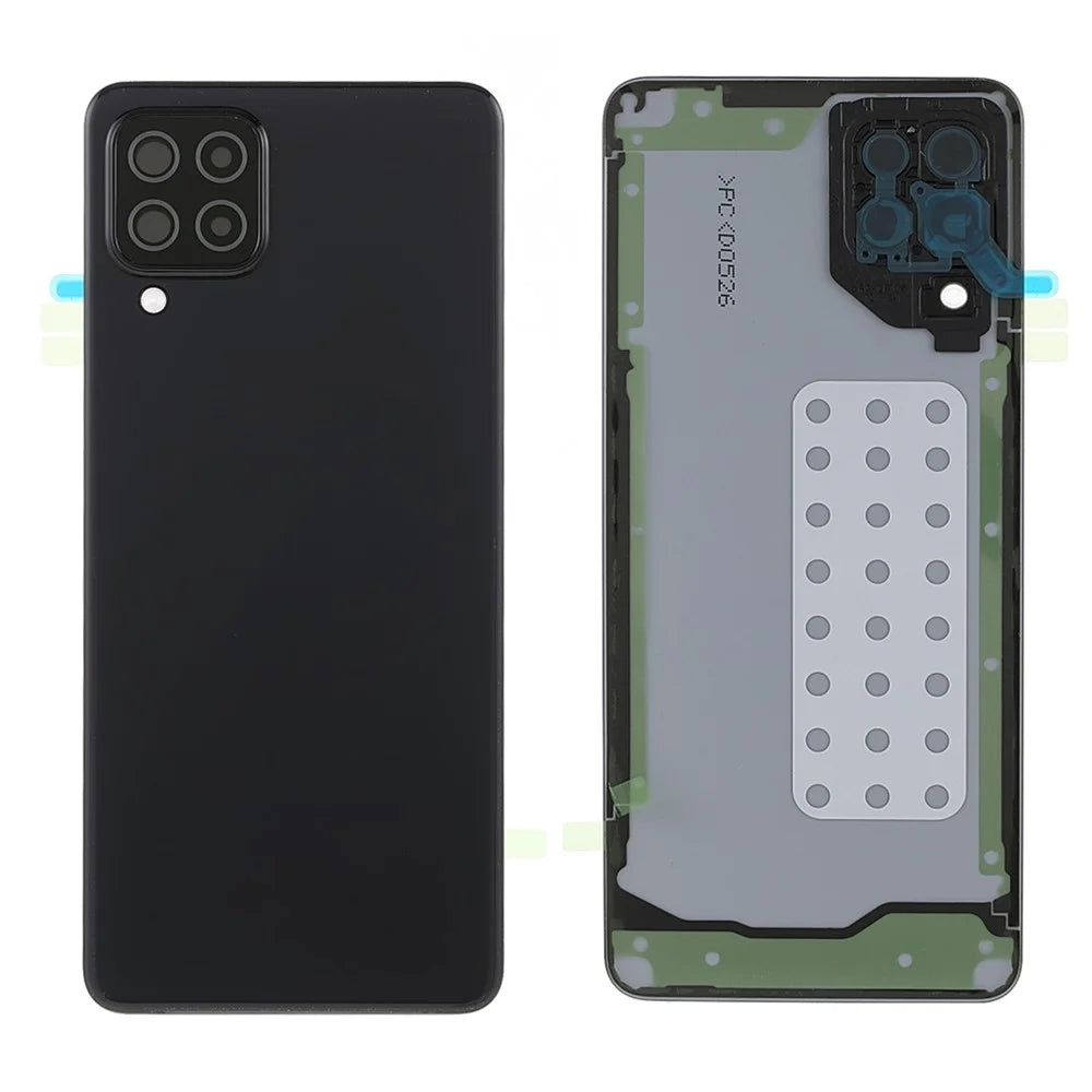 For Samsung Galaxy A22 4G (EU Version) A225 OEM Battery Housing with Adhesive Sticker+Camera Lens Cover - Black - 1
