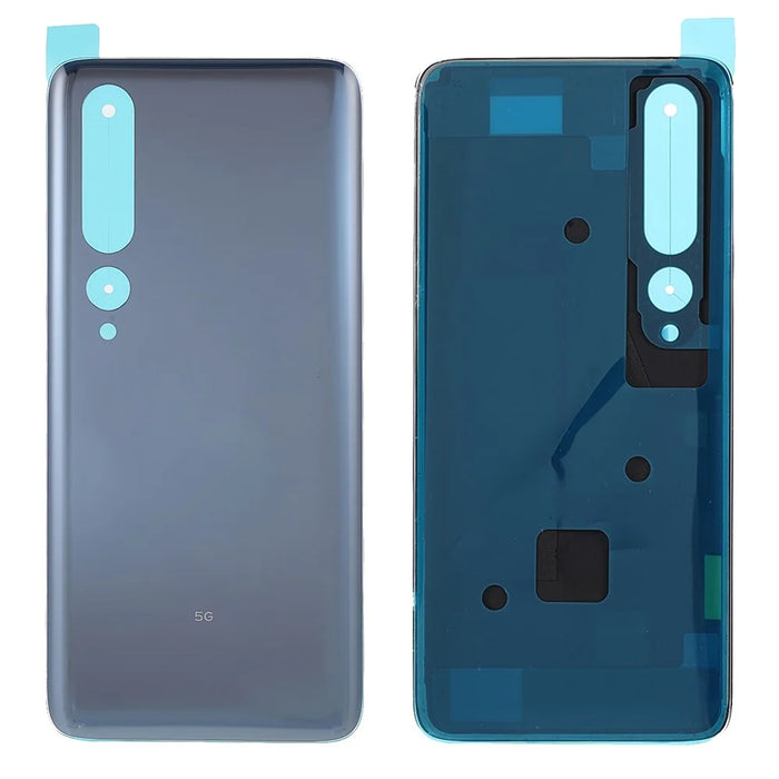 OEM Battery Door Cover Part Replacement for Xiaomi Mi 10 5G - Titanium Silver Black - 1