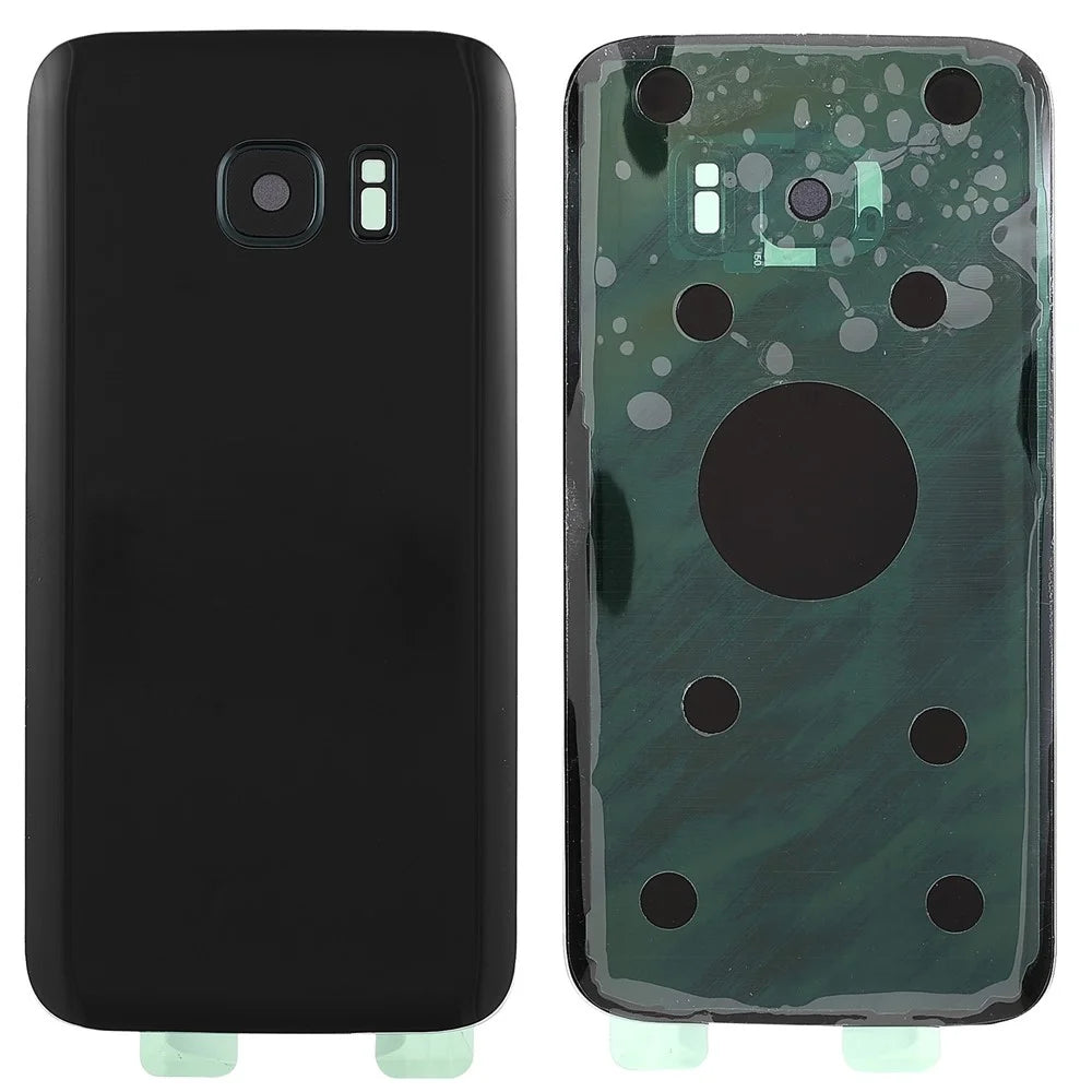 Back Battery Housing Cover with Camera Ring Lens Cover Part (without Logo) for Samsung Galaxy S7 - Black - 1