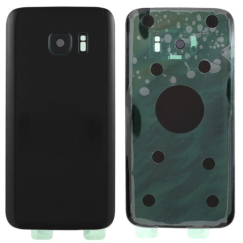 Back Battery Housing Cover with Camera Ring Lens Cover Part (without Logo) for Samsung Galaxy S7 - Black - 1