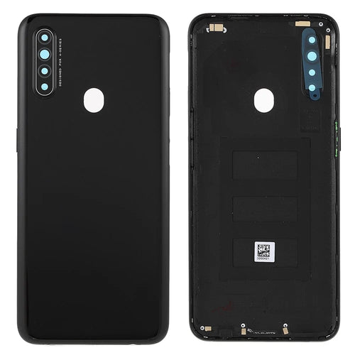 For Oppo A31 (2020) / A8 Battery Housing Back Cover with Camera Ring Lens Cover Replacement - Black - 1