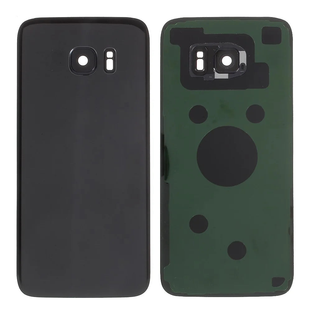Battery Housing Back Cover with Camera Ring Lens Cover Replacement (without Logo) for Samsung Galaxy S7 edge - Black - 1