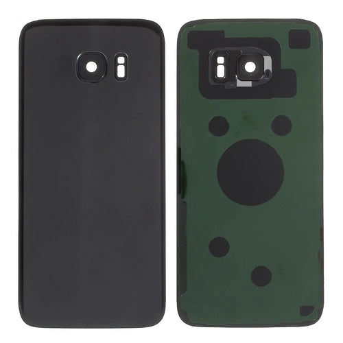 Battery Housing Back Cover with Camera Ring Lens Cover Replacement (without Logo) for Samsung Galaxy S7 edge - Black - 1