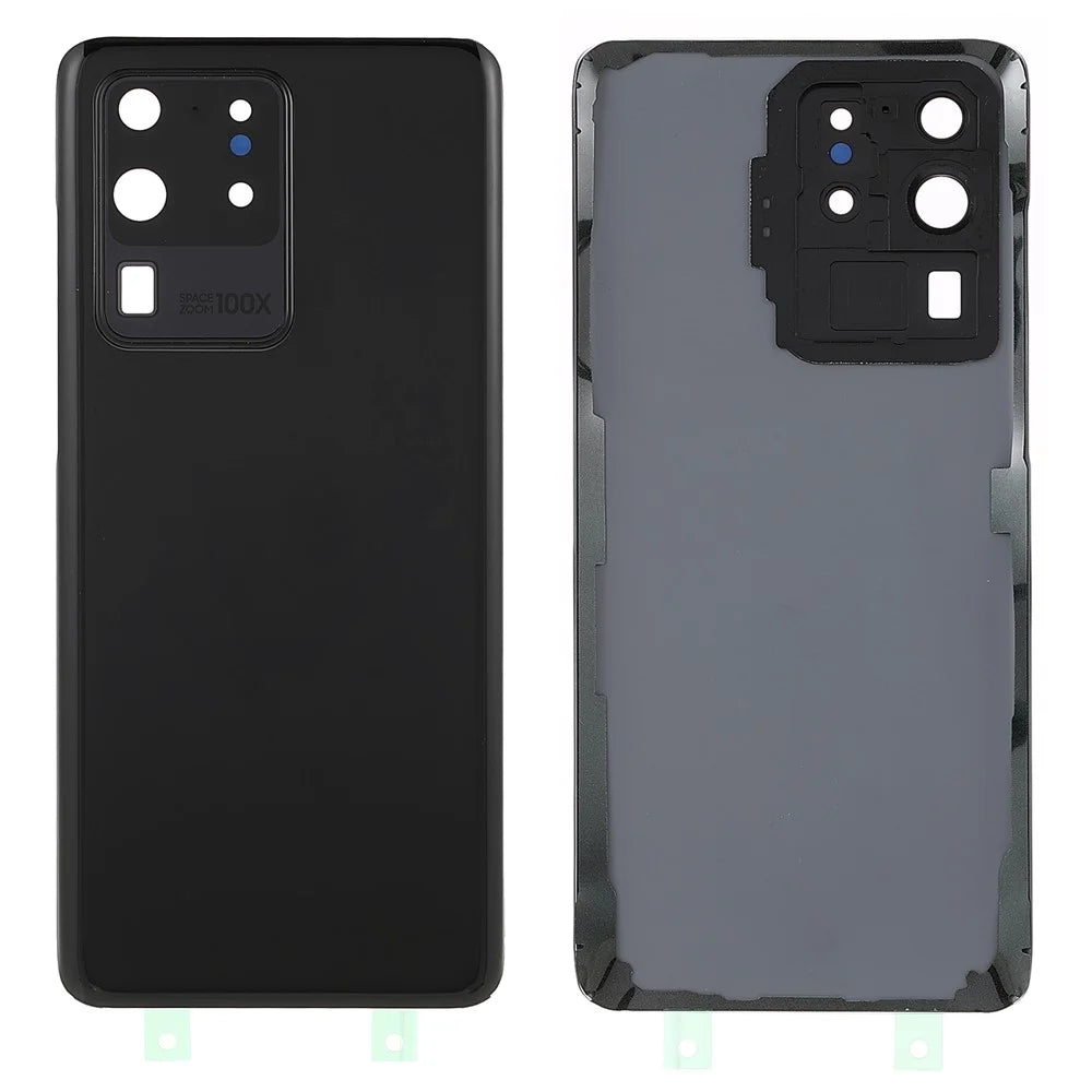 Housing Battery Door Back Cover Replacement Parts with Camera Ring Cover (without Logo) for Samsung Galaxy S20 Ultra 5G/S20 Ultra - Black - 1