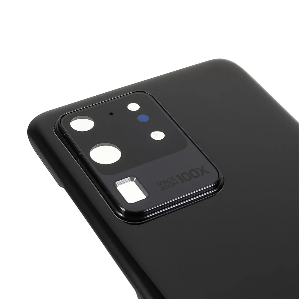 Housing Battery Door Back Cover Replacement Parts with Camera Ring Cover (without Logo) for Samsung Galaxy S20 Ultra 5G/S20 Ultra - Black - 5