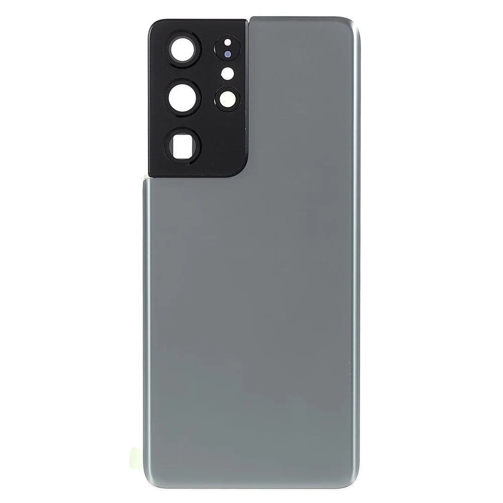 For Samsung Galaxy S21 Ultra 5G Housing Battery Door Back Cover Replacement Parts with Camera Ring Cover (without Logo) - Grey - 2