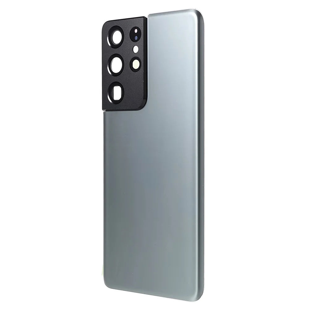For Samsung Galaxy S21 Ultra 5G Housing Battery Door Back Cover Replacement Parts with Camera Ring Cover (without Logo) - Grey - 3