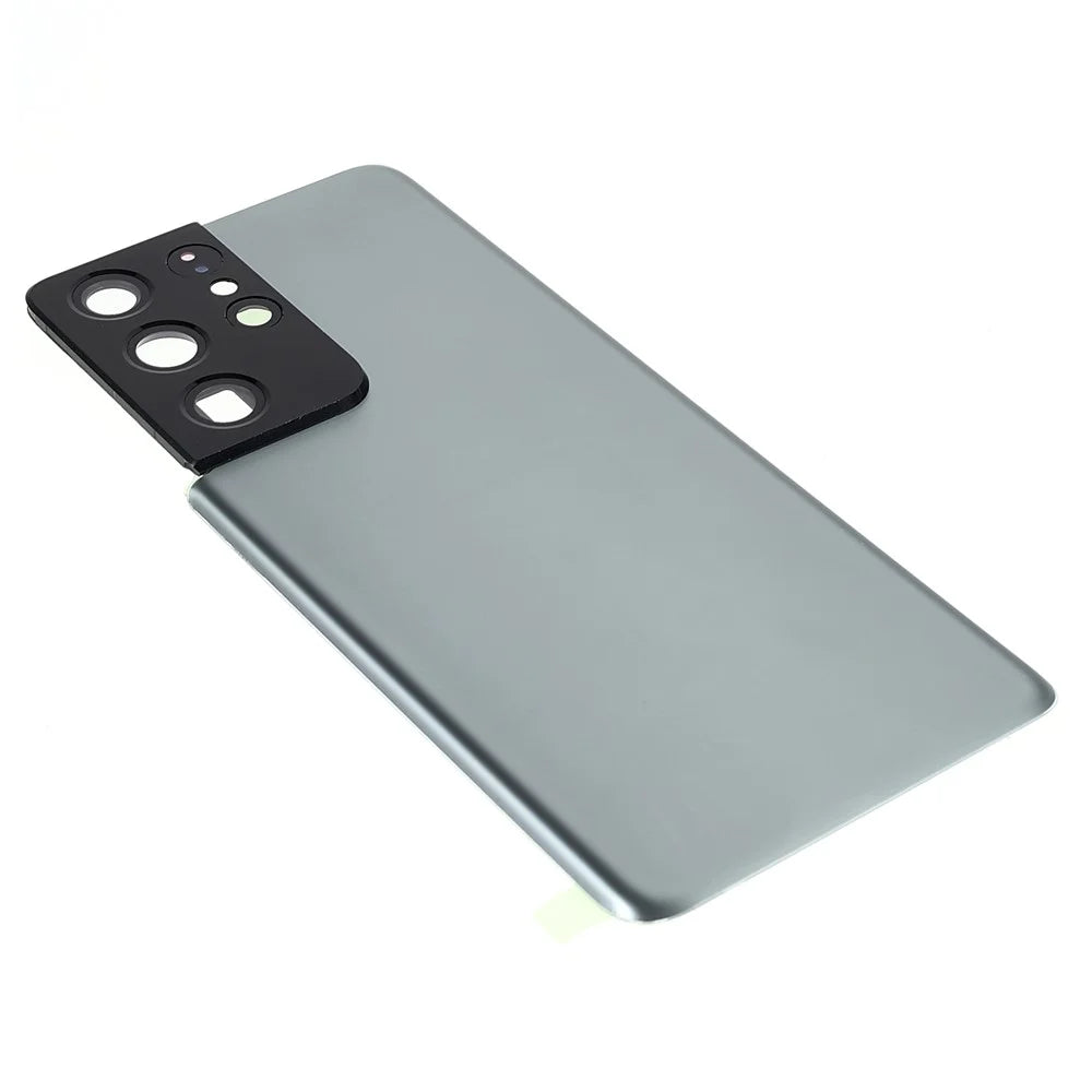 For Samsung Galaxy S21 Ultra 5G Housing Battery Door Back Cover Replacement Parts with Camera Ring Cover (without Logo) - Grey - 5