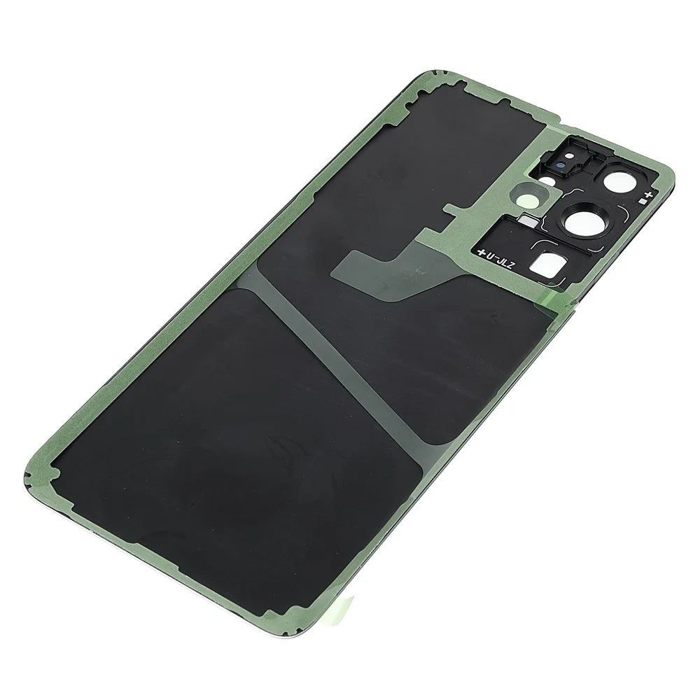 For Samsung Galaxy S21 Ultra 5G Housing Battery Door Back Cover Replacement Parts with Camera Ring Cover (without Logo) - Grey - 7