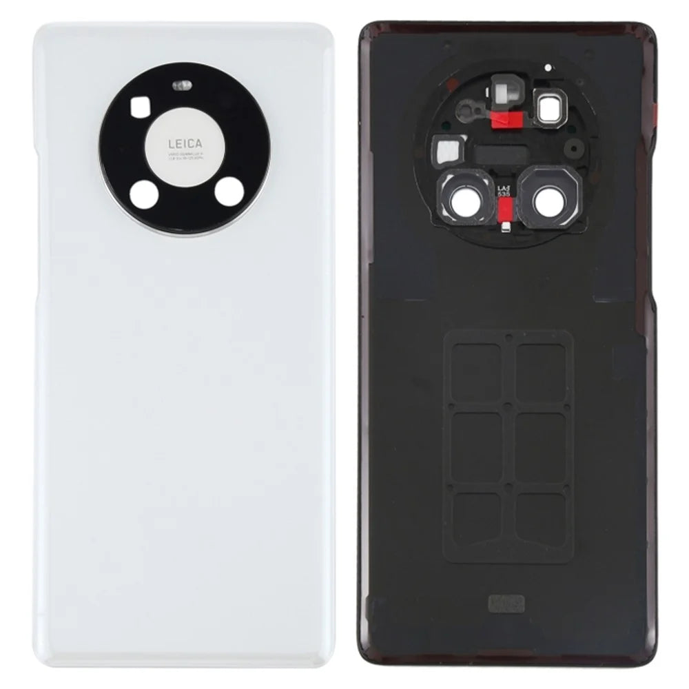For Huawei Mate 40 Pro 4G/5G Battery Housing Back Cover with Camera Ring Lens Cover Replacement (without Logo) - White - 1