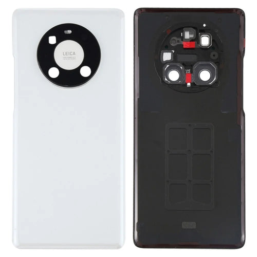 For Huawei Mate 40 Pro 4G/5G Battery Housing Back Cover with Camera Ring Lens Cover Replacement (without Logo) - White - 1